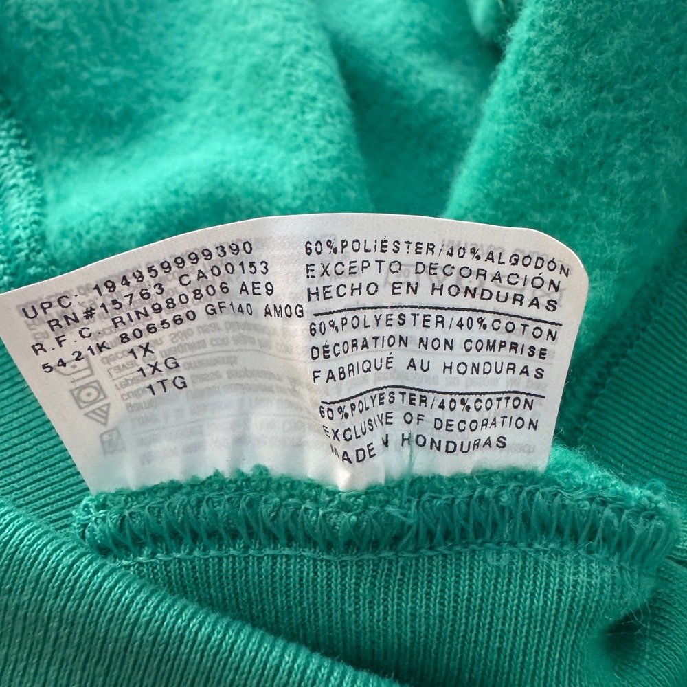 Champion Hoodie NWT Women 1X Green Colorful Script Logo Fleece Outdoor Pullover - Picture 8 of 11